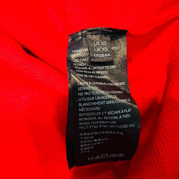 Anthropologie Ribbed Scoop Neck Sweater Heavy Knit Cherry Red 3/4 Sleeve - XS - Picture 6 of 6